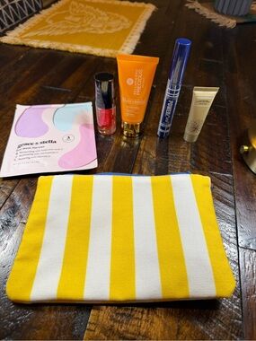 Ipsy Skincare Makeup Lot Goldfaden MD Neck Cream Bellapierre Vitamin C Bag